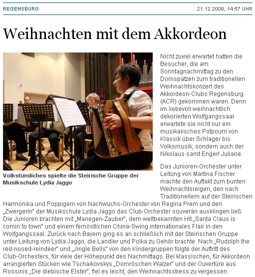 Weihnachtskonzert 2009